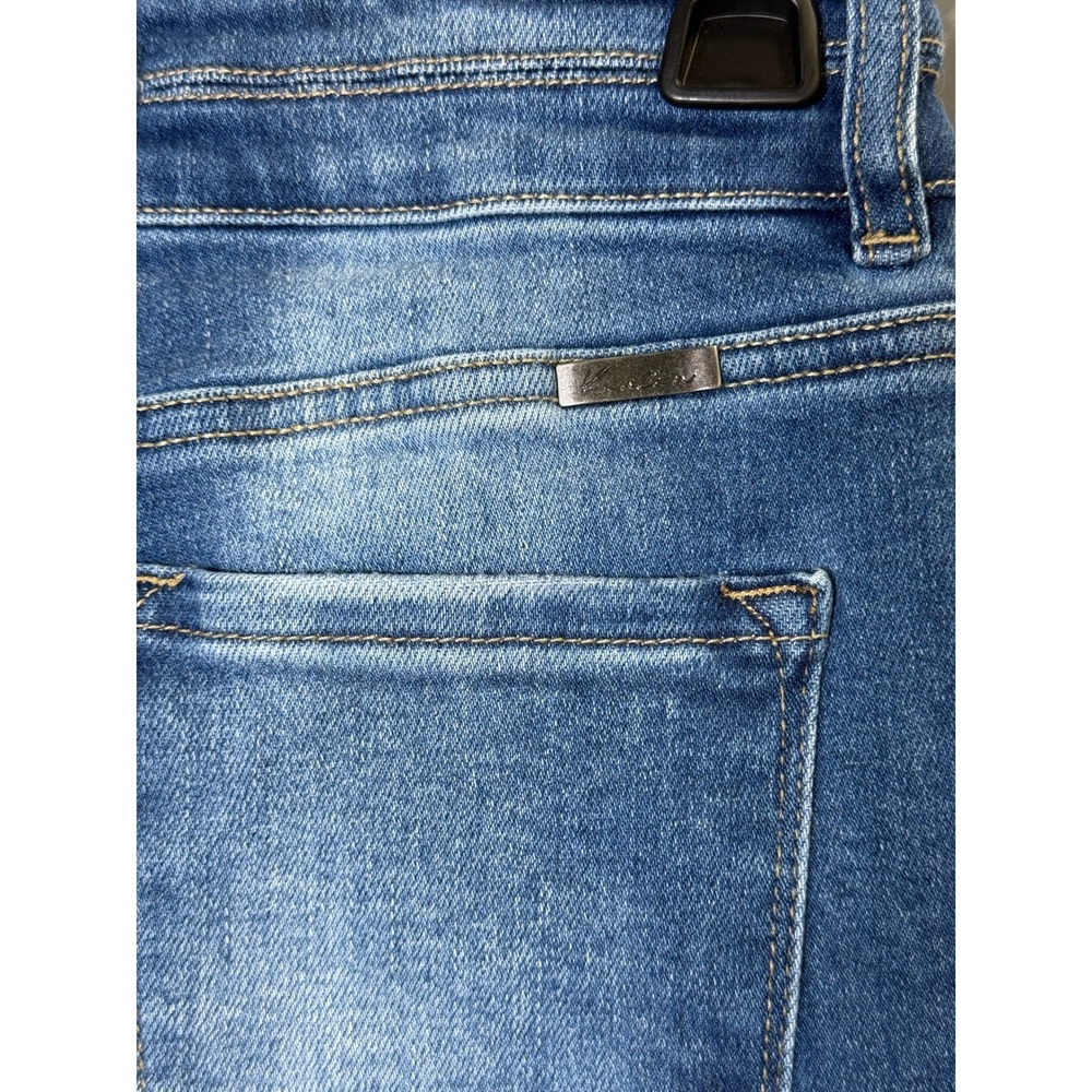 KanCan Women Flare Jeans Blue Distressed High Rise Retro Boho 26/32 - Picture 5 of 7